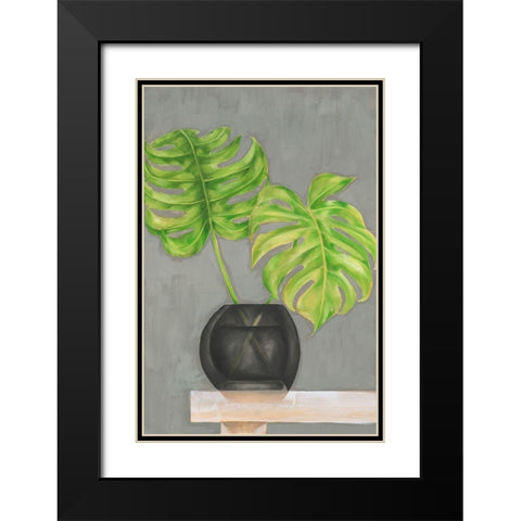 Frond in Vase I Black Modern Wood Framed Art Print with Double Matting by Goldberger, Jennifer