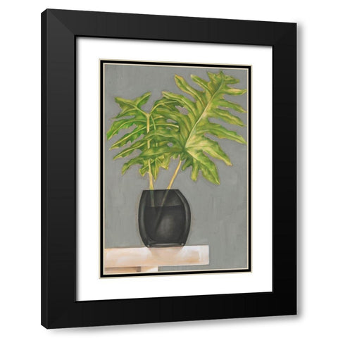 Frond in Vase II Black Modern Wood Framed Art Print with Double Matting by Goldberger, Jennifer