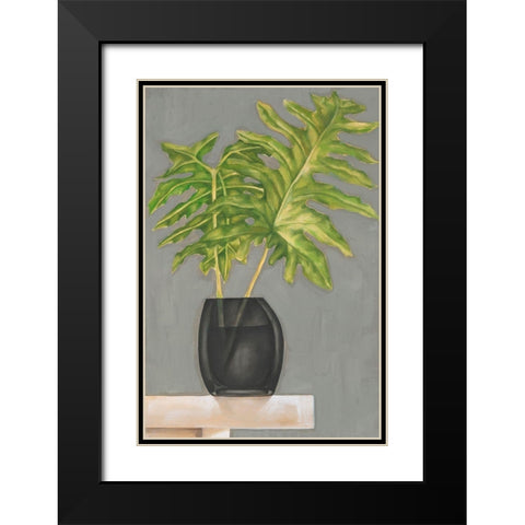 Frond in Vase II Black Modern Wood Framed Art Print with Double Matting by Goldberger, Jennifer