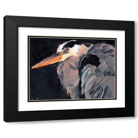 Great Heron II Black Modern Wood Framed Art Print with Double Matting by Parker, Jennifer Paxton