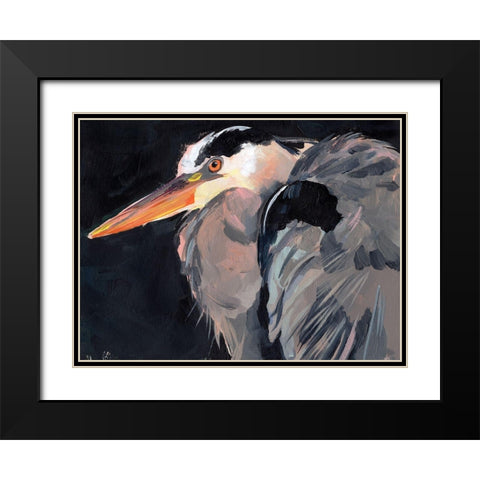 Great Heron II Black Modern Wood Framed Art Print with Double Matting by Parker, Jennifer Paxton