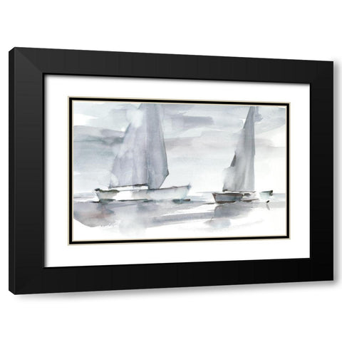 Misty Sails II Black Modern Wood Framed Art Print with Double Matting by Harper, Ethan
