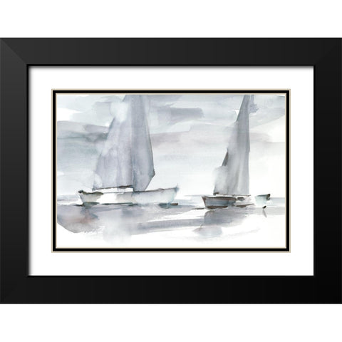 Misty Sails II Black Modern Wood Framed Art Print with Double Matting by Harper, Ethan
