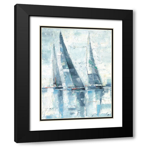 Regatta II Black Modern Wood Framed Art Print with Double Matting by Harper, Ethan