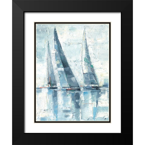 Regatta II Black Modern Wood Framed Art Print with Double Matting by Harper, Ethan
