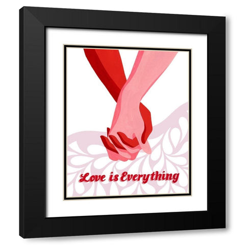 Groovy Love I Black Modern Wood Framed Art Print with Double Matting by Popp, Grace