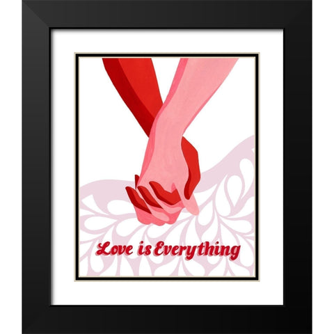 Groovy Love I Black Modern Wood Framed Art Print with Double Matting by Popp, Grace