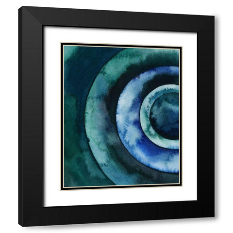 Cobalt Vortex I Black Modern Wood Framed Art Print with Double Matting by Popp, Grace