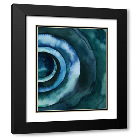 Cobalt Vortex II Black Modern Wood Framed Art Print with Double Matting by Popp, Grace