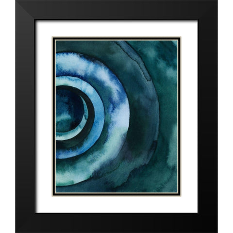 Cobalt Vortex II Black Modern Wood Framed Art Print with Double Matting by Popp, Grace