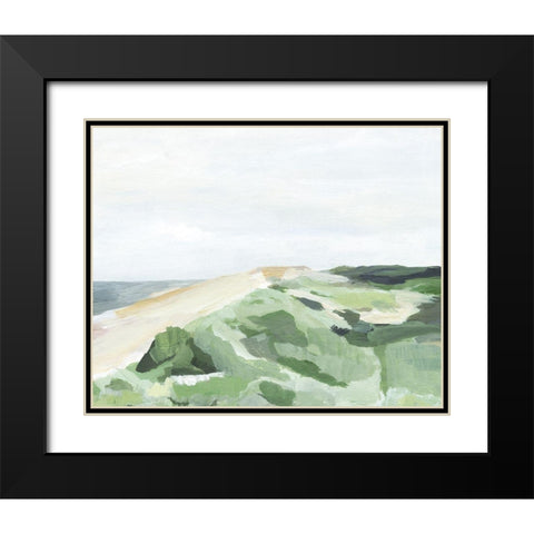 Coastline Greenery II Black Modern Wood Framed Art Print with Double Matting by Warren, Annie