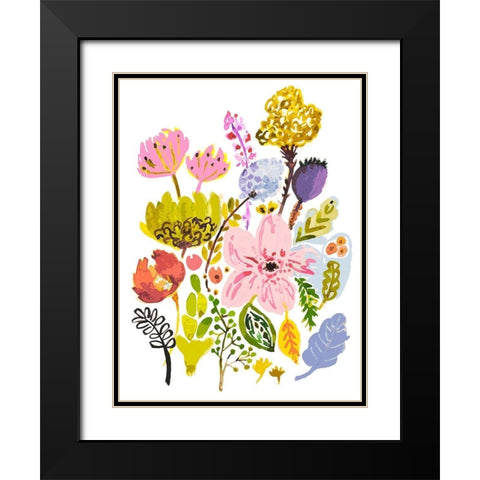 Modern Bouquet Stems I Black Modern Wood Framed Art Print with Double Matting by Fields, Karen