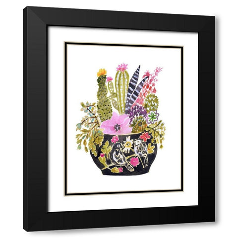 Painted Vase of Flowers III Black Modern Wood Framed Art Print with Double Matting by Fields, Karen