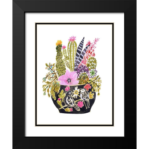 Painted Vase of Flowers III Black Modern Wood Framed Art Print with Double Matting by Fields, Karen