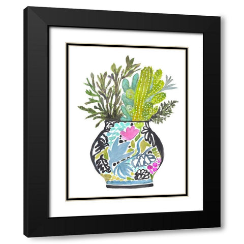 Painted Vase of Flowers IV Black Modern Wood Framed Art Print with Double Matting by Fields, Karen