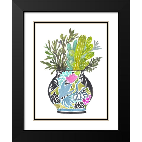 Painted Vase of Flowers IV Black Modern Wood Framed Art Print with Double Matting by Fields, Karen