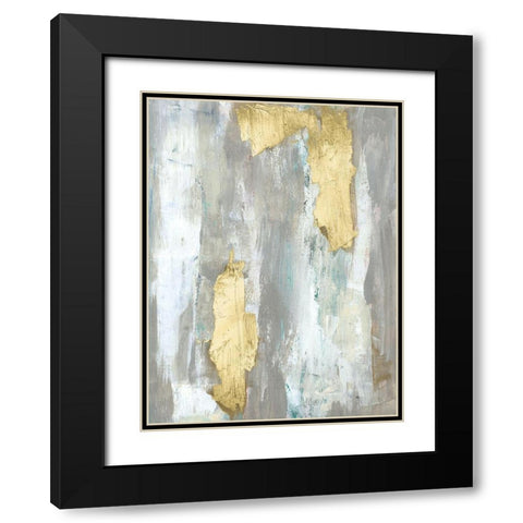 Textured Neutrals and Gold I Black Modern Wood Framed Art Print with Double Matting by Goldberger, Jennifer