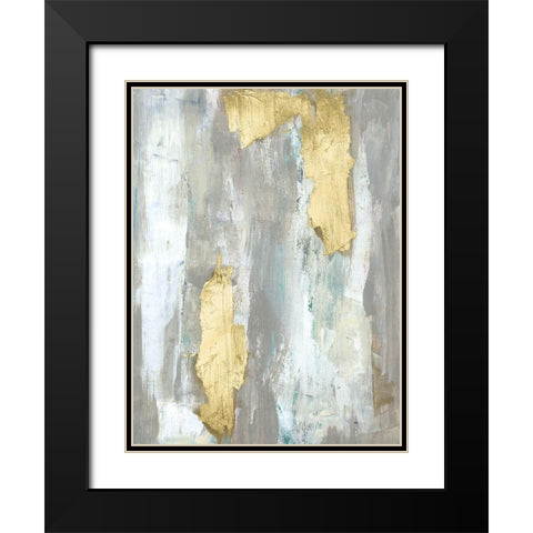 Textured Neutrals and Gold I Black Modern Wood Framed Art Print with Double Matting by Goldberger, Jennifer