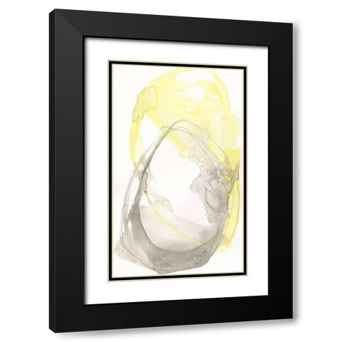 Lemon and Grey Tandem I Black Modern Wood Framed Art Print with Double Matting by Goldberger, Jennifer