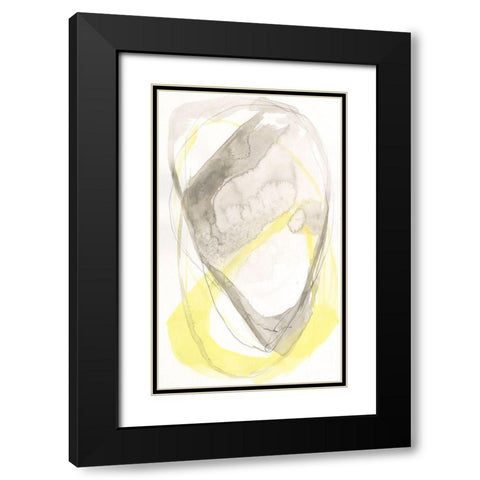 Lemon and Grey Tandem II Black Modern Wood Framed Art Print with Double Matting by Goldberger, Jennifer