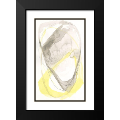 Lemon and Grey Tandem II Black Modern Wood Framed Art Print with Double Matting by Goldberger, Jennifer