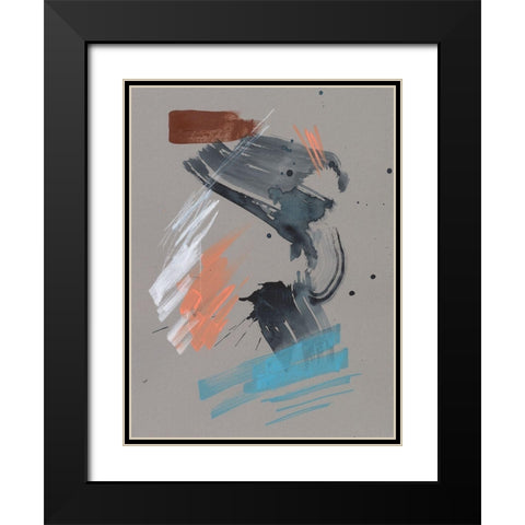 Playful Marks I Black Modern Wood Framed Art Print with Double Matting by Goldberger, Jennifer