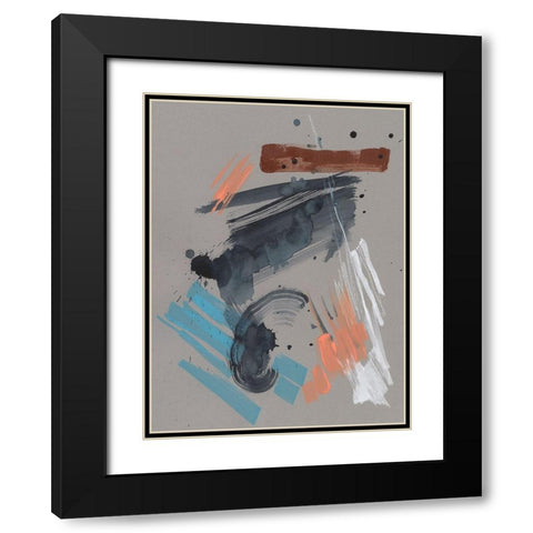 Playful Marks II Black Modern Wood Framed Art Print with Double Matting by Goldberger, Jennifer