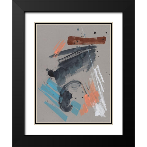 Playful Marks II Black Modern Wood Framed Art Print with Double Matting by Goldberger, Jennifer