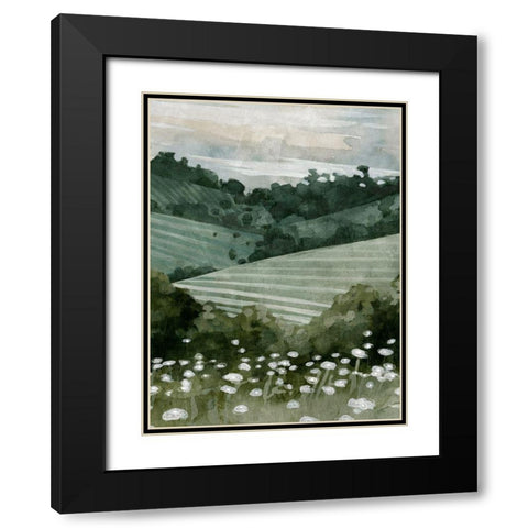 Rolling Pasture II Black Modern Wood Framed Art Print with Double Matting by Caroline, Emma