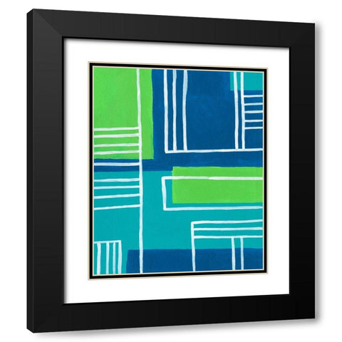 On the Line I Black Modern Wood Framed Art Print with Double Matting by Moore, Regina