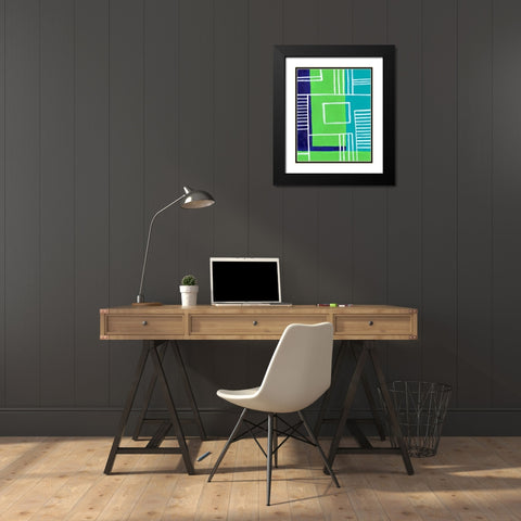 On the Line II Black Modern Wood Framed Art Print with Double Matting by Moore, Regina