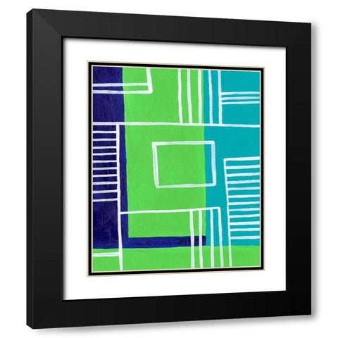 On the Line II Black Modern Wood Framed Art Print with Double Matting by Moore, Regina