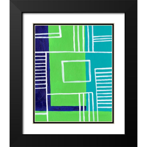 On the Line II Black Modern Wood Framed Art Print with Double Matting by Moore, Regina