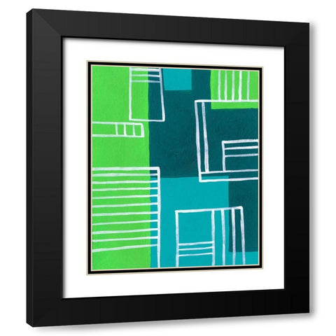 On the Line III Black Modern Wood Framed Art Print with Double Matting by Moore, Regina