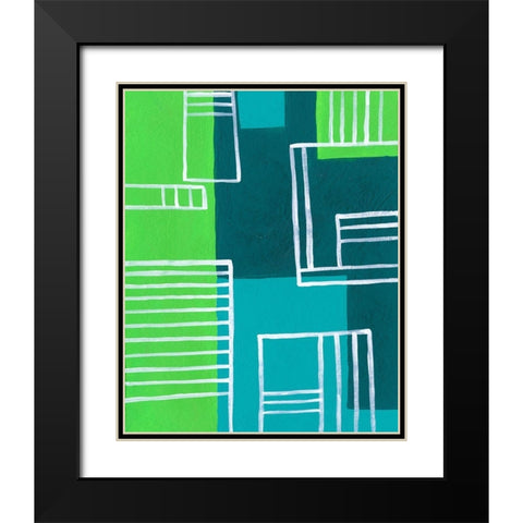 On the Line III Black Modern Wood Framed Art Print with Double Matting by Moore, Regina