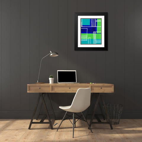 On the Line IV Black Modern Wood Framed Art Print with Double Matting by Moore, Regina