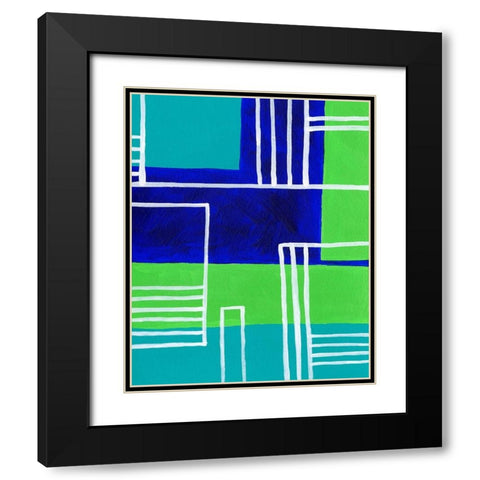 On the Line IV Black Modern Wood Framed Art Print with Double Matting by Moore, Regina
