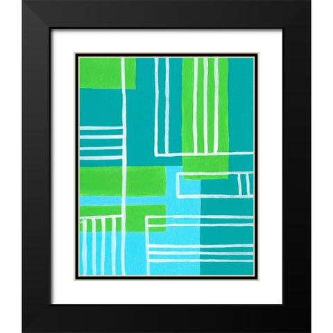 On the Line V Black Modern Wood Framed Art Print with Double Matting by Moore, Regina