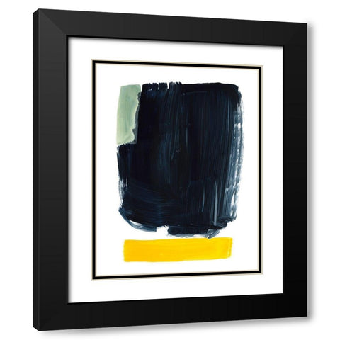 Navy Blue Field I Black Modern Wood Framed Art Print with Double Matting by Barnes, Victoria