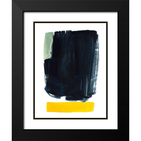 Navy Blue Field I Black Modern Wood Framed Art Print with Double Matting by Barnes, Victoria
