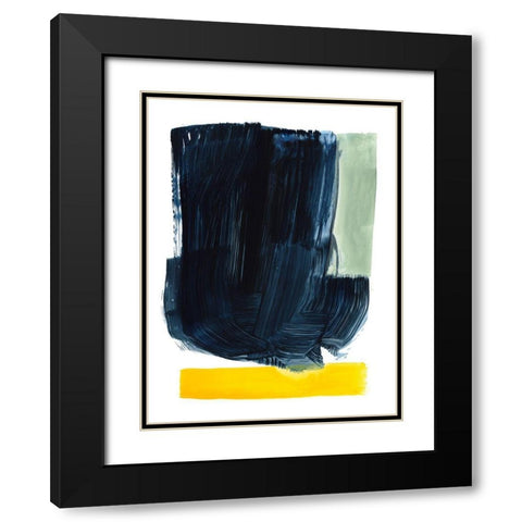 Navy Blue Field II Black Modern Wood Framed Art Print with Double Matting by Barnes, Victoria