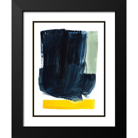 Navy Blue Field II Black Modern Wood Framed Art Print with Double Matting by Barnes, Victoria