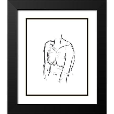 Sketched Figure I Black Modern Wood Framed Art Print with Double Matting by Warren, Annie