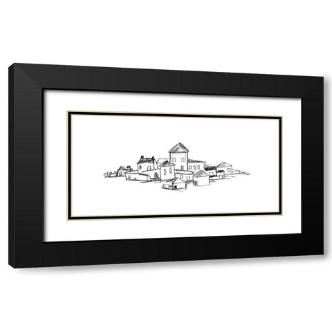 Citadel Sketch II Black Modern Wood Framed Art Print with Double Matting by Vess, June Erica