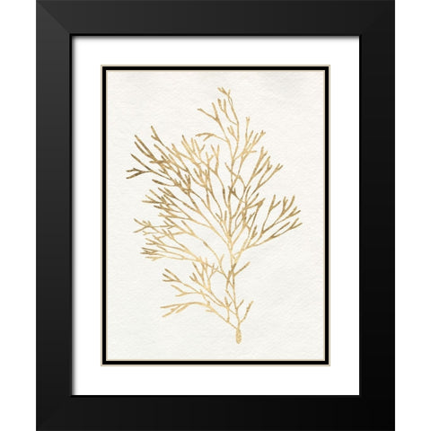 Gilded Algae VII Black Modern Wood Framed Art Print with Double Matting by Goldberger, Jennifer