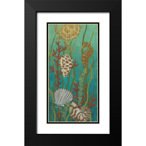 Aquatic Life I Black Modern Wood Framed Art Print with Double Matting by Zarris, Chariklia