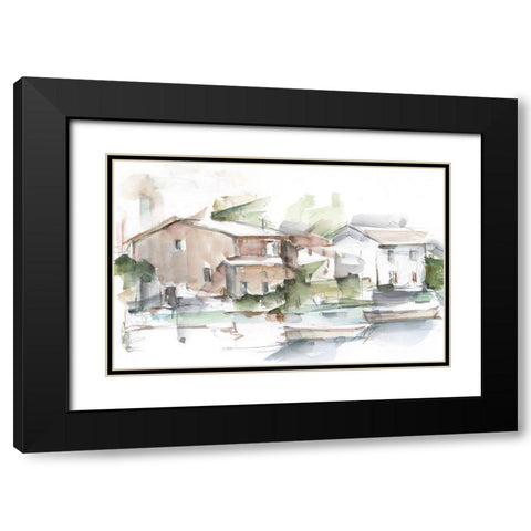 Serene Lakefront I Black Modern Wood Framed Art Print with Double Matting by Harper, Ethan