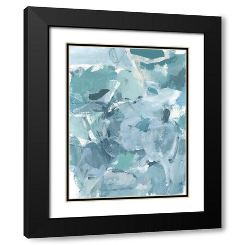 Soft Teal I Black Modern Wood Framed Art Print with Double Matting by Long, Christina