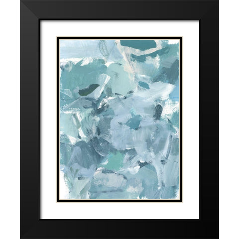 Soft Teal I Black Modern Wood Framed Art Print with Double Matting by Long, Christina