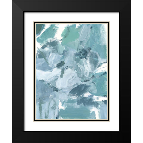 Soft Teal II Black Modern Wood Framed Art Print with Double Matting by Long, Christina